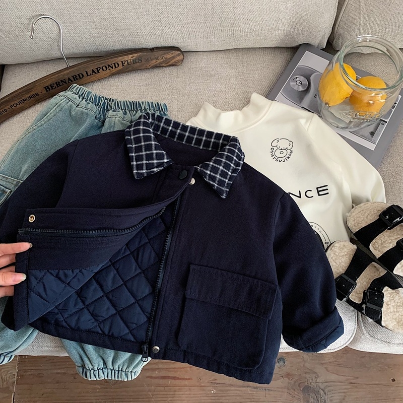 Dječja prešivana jakna, 100% pamuk, zatvarač, dugi rukavi, zima 2025, za djecu od 3 do 8 godina