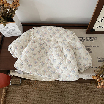 Dječja jakna s cvjetnim uzorkom, vanjska tkanina 100% pamuk, podstava 100% poliester, zatvarač