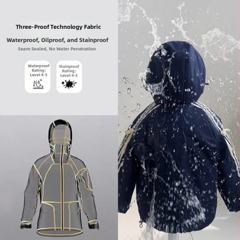 Dječja zimska jakna za djevojčice s 3-u-1 odvojivom složenom izolacijom, kapuljačom, vodootporna, debela (zima 2025)