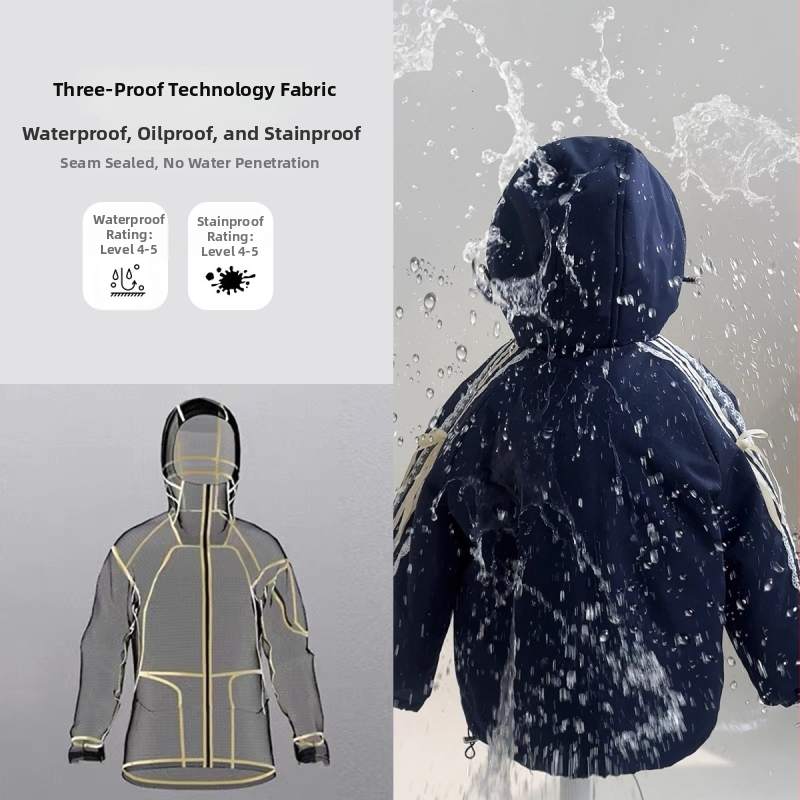 Dječja zimska jakna za djevojčice s 3-u-1 odvojivom složenom izolacijom, kapuljačom, vodootporna, debela (zima 2025)