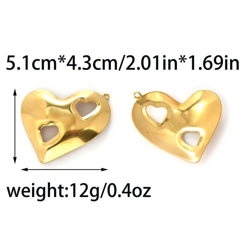 DIY аксесоари – Неръждаема стомана, прорязано сърце висулка, покритие (Модел YL-TP1443; Материал: Неръждаема стомана; Обработка: Платина; Узор: Сърце; Стил: Литературно ретро)