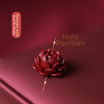 DIY бижутерски аксесоар – ключодържател от ръчно плетено въже, cinnabar, мотив лотос, етно стил, боядисано покритие