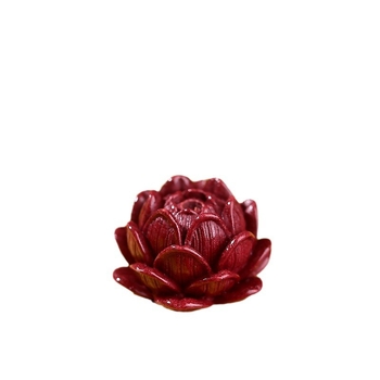 DIY бижутерски аксесоар – ключодържател от ръчно плетено въже, cinnabar, мотив лотос, етно стил, боядисано покритие