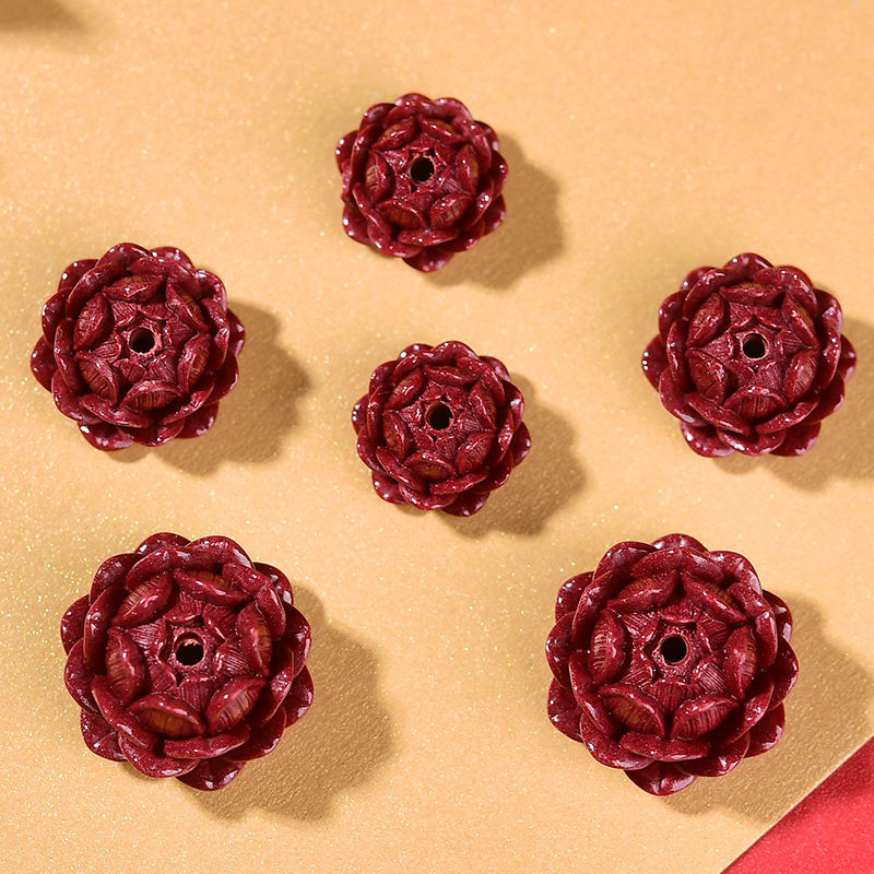 DIY бижутерски аксесоар – ключодържател от ръчно плетено въже, cinnabar, мотив лотос, етно стил, боядисано покритие