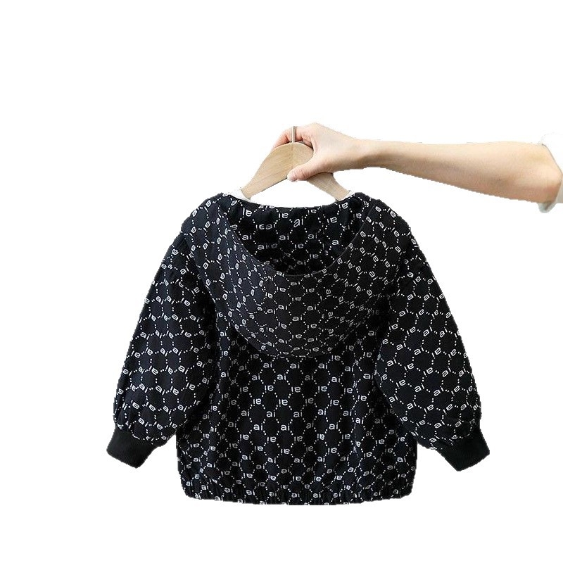 Dječja jesenska windbreaker jakna sa zipom, rever ovratnik, uzorak s slovima, za djecu 3–8 godina