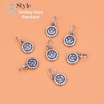 DIY аксесоари за бижута - 925 сребро - електроплатиране - висулка с усмивка, литературно ретро стил