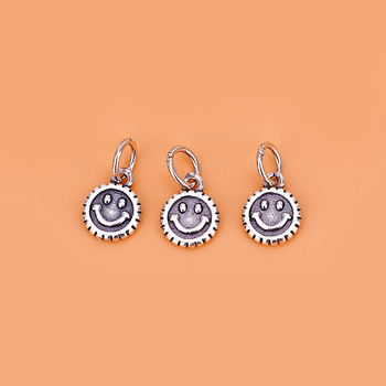 DIY аксесоари за бижута - 925 сребро - електроплатиране - висулка с усмивка, литературно ретро стил