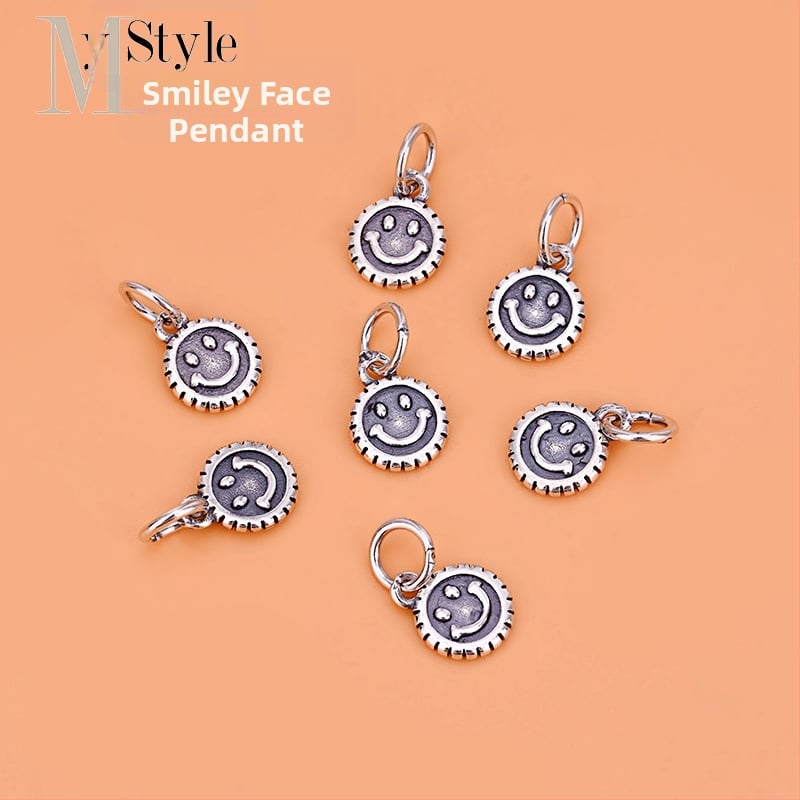 DIY аксесоари за бижута - 925 сребро - електроплатиране - висулка с усмивка, литературно ретро стил
