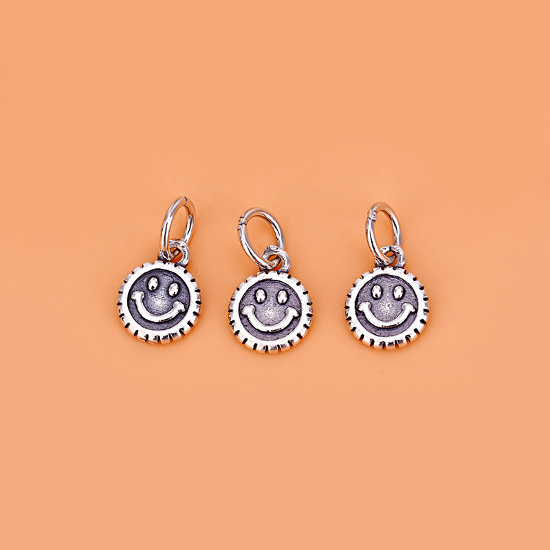 DIY аксесоари за бижута - 925 сребро - електроплатиране - висулка с усмивка, литературно ретро стил