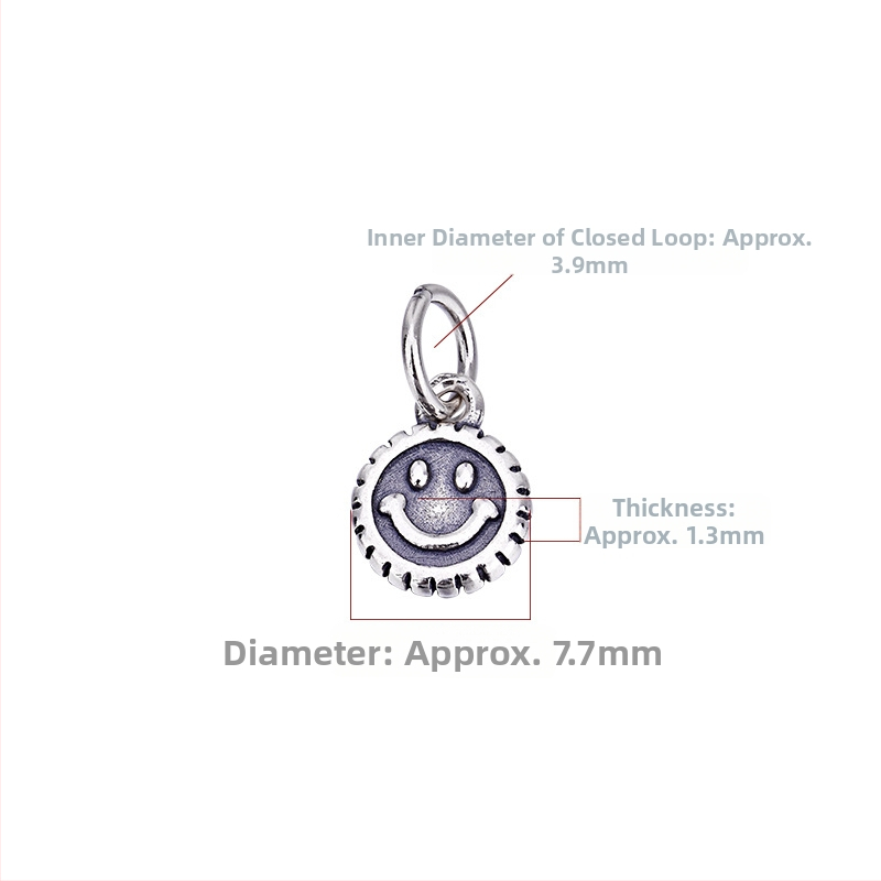 DIY аксесоари за бижута - 925 сребро - електроплатиране - висулка с усмивка, литературно ретро стил