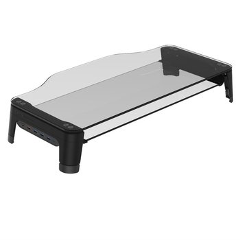 CXNO N2600 MAX ανυψωτική βάση οθόνης με USB επέκταση, πλαστικό επιτραπέζιο στήριγμα οθόνης με δίσκο για πληκτρολόγιο