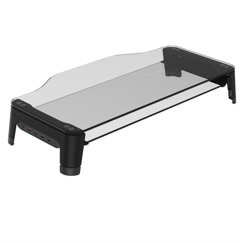 CXNO N2600 MAX ανυψωτική βάση οθόνης με USB επέκταση, πλαστικό επιτραπέζιο στήριγμα οθόνης με δίσκο για πληκτρολόγιο
