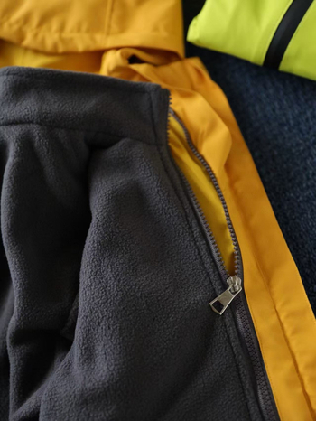 Dječja zimska jakna 3-u-1: čvrst vanjski sloj, lagana, s kapuljom, odvojiva fleec podstava