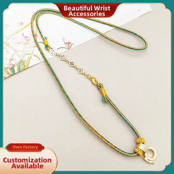 DIY punutud kaelakee segamaterjalidest, antiikne stiil, käsitsi kootud, päritolu: Qingdao, suvi 2024