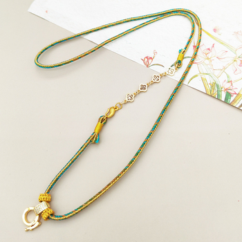 DIY punutud kaelakee segamaterjalidest, antiikne stiil, käsitsi kootud, päritolu: Qingdao, suvi 2024