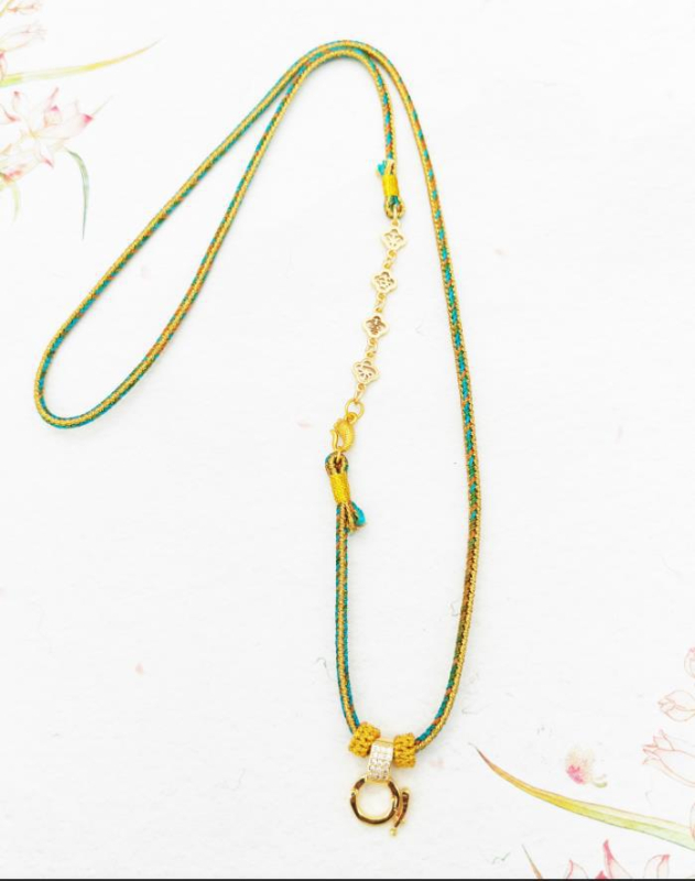 DIY punutud kaelakee segamaterjalidest, antiikne stiil, käsitsi kootud, päritolu: Qingdao, suvi 2024