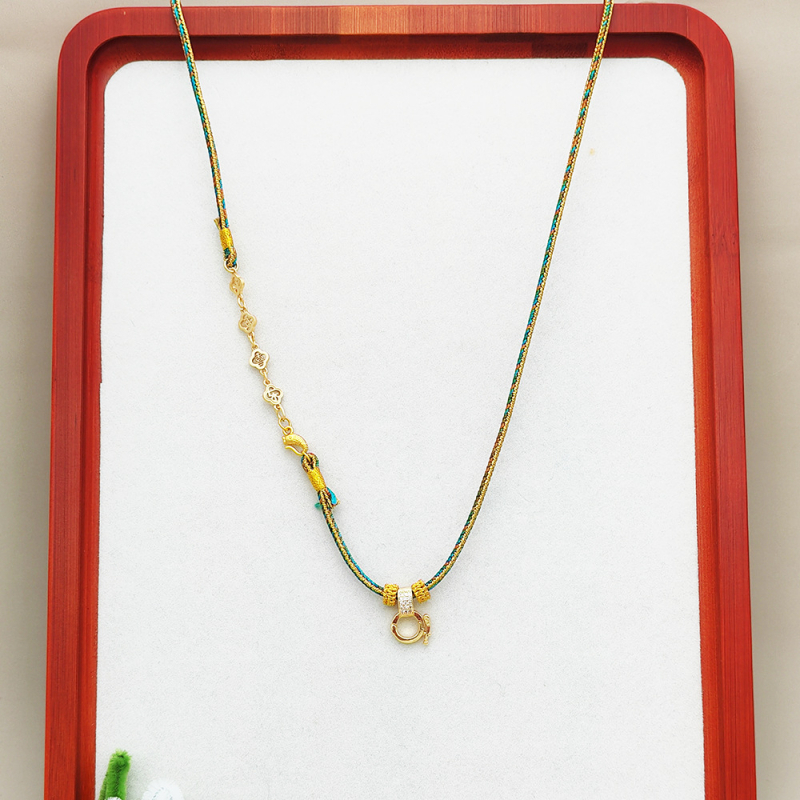 DIY punutud kaelakee segamaterjalidest, antiikne stiil, käsitsi kootud, päritolu: Qingdao, suvi 2024