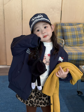 Dječja zimska jakna u korejskom stilu, prešivana, s mačjim vezom, zatvaračem, za uzrast 3–8 godina