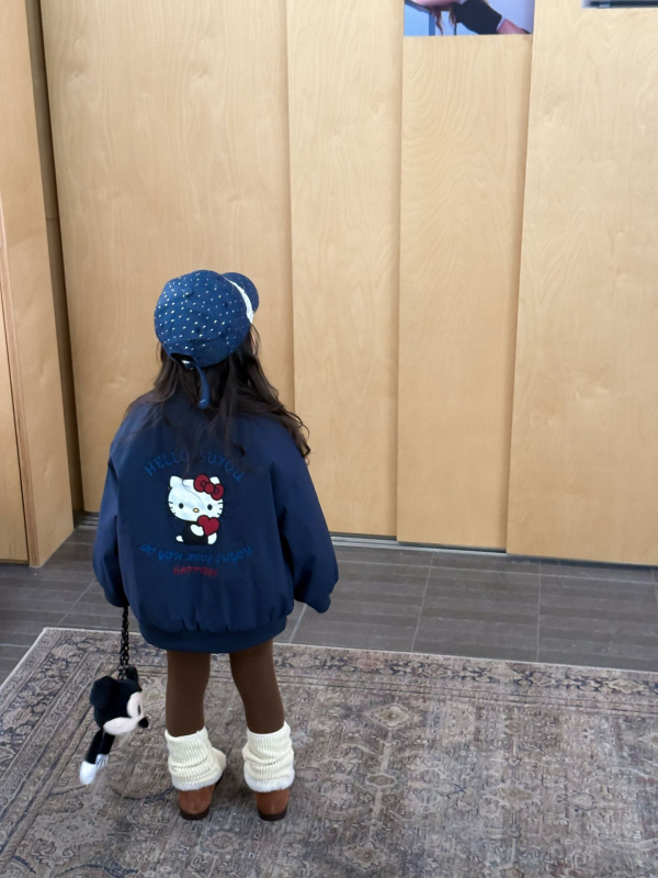 Dječja zimska jakna u korejskom stilu, prešivana, s mačjim vezom, zatvaračem, za uzrast 3–8 godina