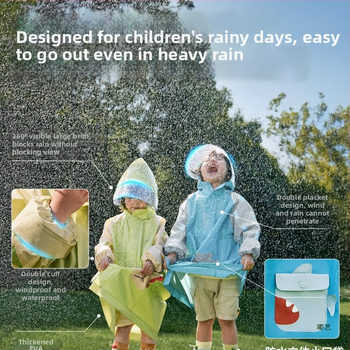 Velosipēdu lietus jaka ar PVC audumu, PU ūdensnecaurlaidīga slāņa, parastā biezuma, atkārtoti lietojama
