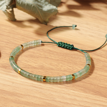 Käsitöö boheemlase punutud käevõru looduslike kividega, reguleeritav köis