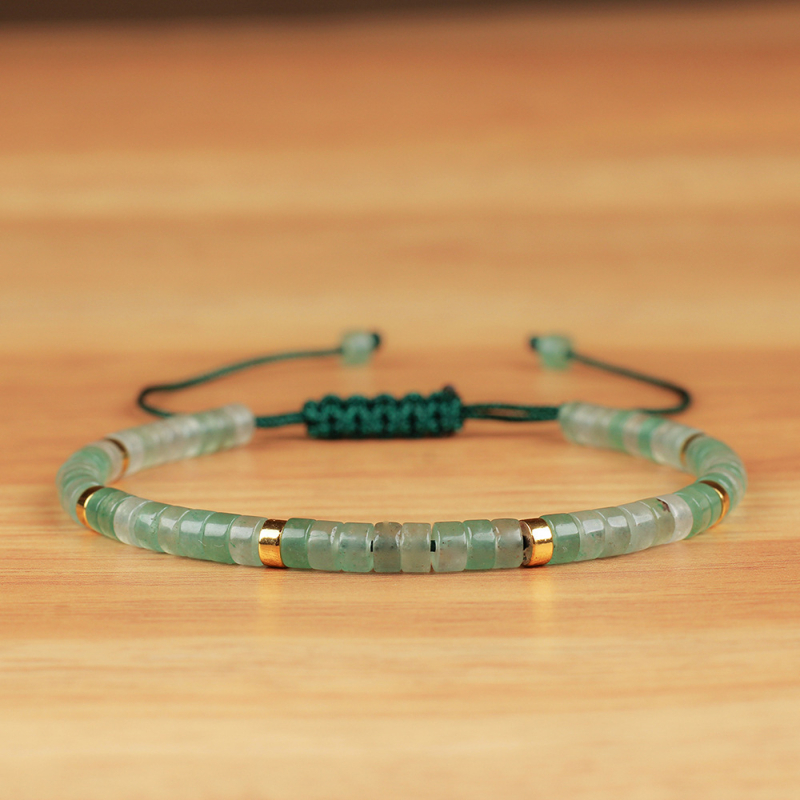 Käsitöö boheemlase punutud käevõru looduslike kividega, reguleeritav köis