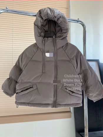 Bērnu ziemas jaka ar 90% pīļu pūka, korejiskais stils, poliestera ārējais audums un poliestera oderējums, garas piedurknes, bez apkakles, pavasaris 2025