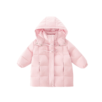 Παιδικό μπουφάν με κουκούλα, γέμιση από πούπουλο 50–55%, μεσαίο μήκος, μοτίβο καρτούν, για χειμώνα ηλικίες 3–8 ετών