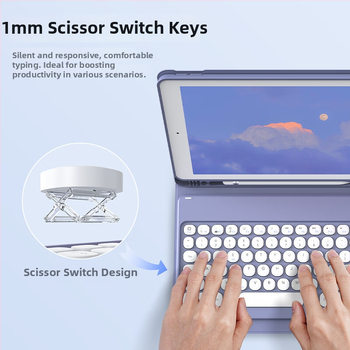 Puzdro s klávesnicou pre iPad 10. generáciu, Bluetooth klávesnica, magnetické odpojenie, matný TPU