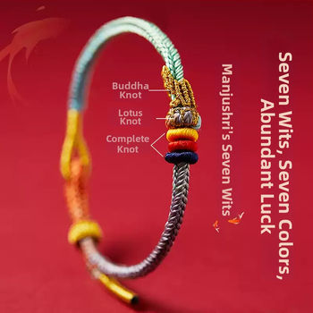 Käsitsi kootud sõlmega käevõru | unisex, rahvuslik stiil | pooltoode