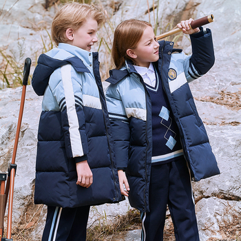 Bērnu ziemas divdaļīga skolas uniforma ar kapuci un rāvējslēdzēju, korejiešu stilā, zēniem 8+ gadi, augums virs 140 cm
