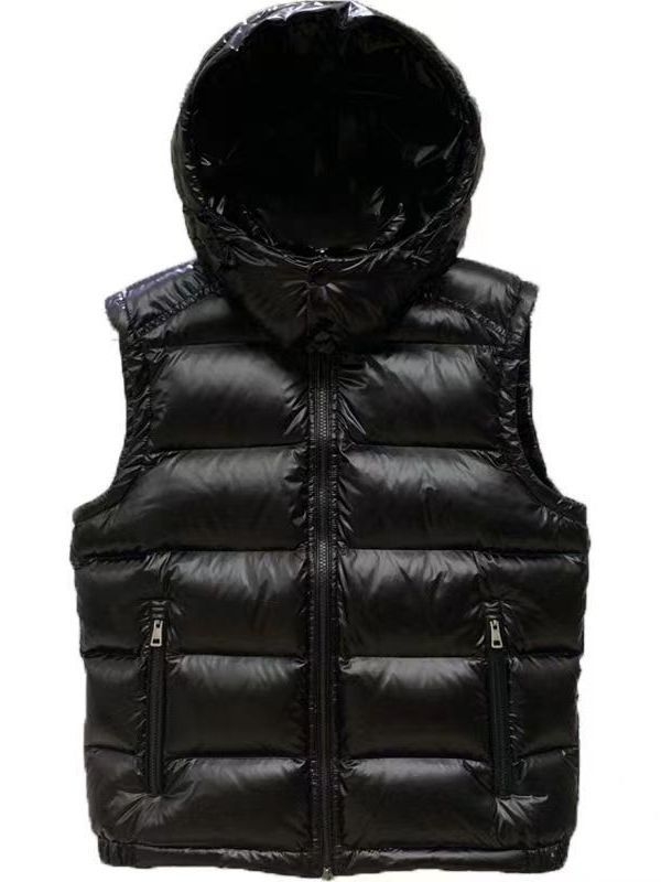 Унисекс пухена жилетка с качулка, сваляема яка, цип, дебела изолация, пълнеж: пух от бяла патица