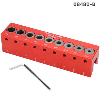 Locizator pentru găuri în lemn la 45° pentru lemn pătrat – aliaj de aluminiu, Fengsen, 4–12 mm, set 1