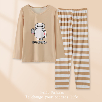 Pijama komplekt, pikkade käistega, armas karikatuuride motiiv, Milk Silk kangas, ümmargune kaela, õhuke polüester (95-100%)