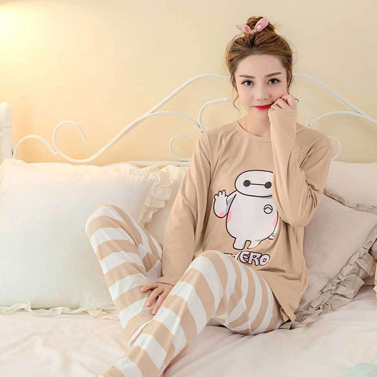 Pijama komplekt, pikkade käistega, armas karikatuuride motiiv, Milk Silk kangas, ümmargune kaela, õhuke polüester (95-100%)