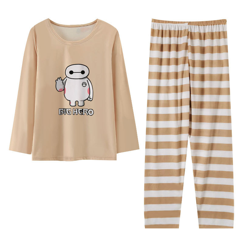 Pijama komplekt, pikkade käistega, armas karikatuuride motiiv, Milk Silk kangas, ümmargune kaela, õhuke polüester (95-100%)