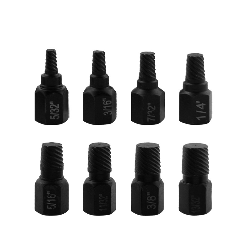 Hex socket extractor za slomljene navoje — krom-vanadij čelik, 10-dijelni set, britanski stil, kućna upotreba