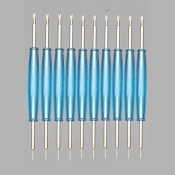 Instrument de reparare ceasuri cu două capete – pentru demontarea curelei și extragerea pinilor; Material: metal și plastic; Set: 10000 buc.; Utilizare: ceasuri; Standard: Mediu