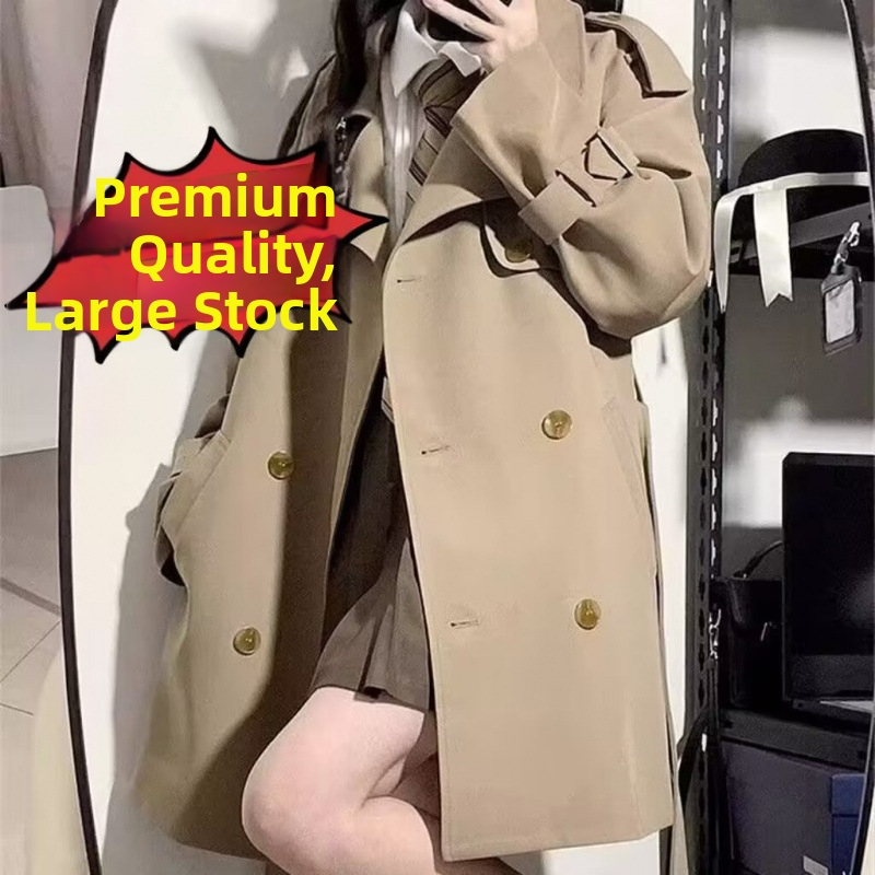 Sieviešu vējaizturīga jaka korejiešu stilā, garas piedurknes, augsta apkakle, vidēja garuma, poliester