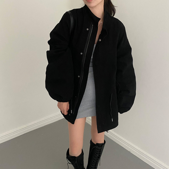 Trench coat jakna - oversize ležernog kroja, stojeći ovratnik, zip, poliester