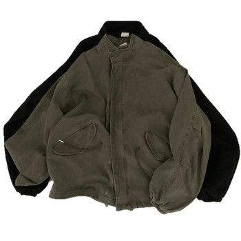 Trench coat jakna - oversize ležernog kroja, stojeći ovratnik, zip, poliester