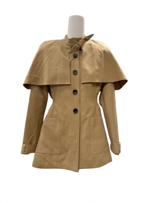 Dámski pamučni kaput-windbreaker s pojasom, stojeći ovratnik, dugi rukavi, srednja duljina, bez glačanja, elegantan gradski stil