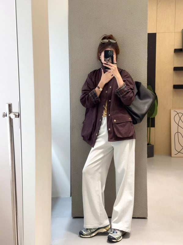 Trenč jakna - poliester-spandeks smjesa, ovratnik, kopčanje na jedno dugme, vintage casual stil
