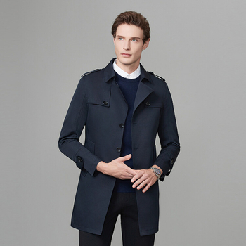 Palton, croială slim, guler de sacou, închidere cu nasturi pe un rând, Vinylon-Lycra țesătură