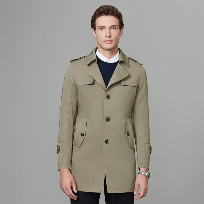 Palton, croială slim, guler de sacou, închidere cu nasturi pe un rând, Vinylon-Lycra țesătură