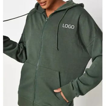 Дамско памучно яке с качулка, персонализирано по заявка, гъвкав модел, редовни ръкави