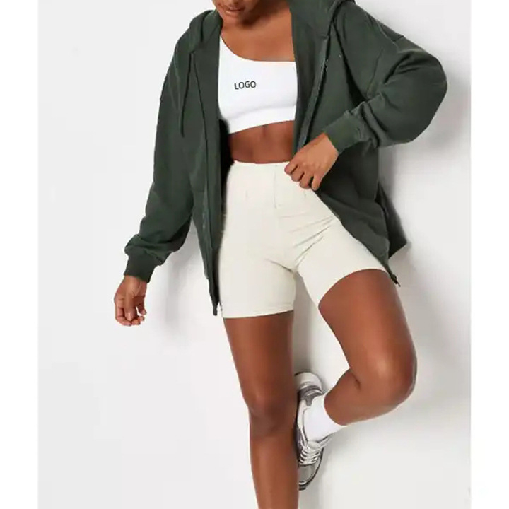 Дамско памучно яке с качулка, персонализирано по заявка, гъвкав модел, редовни ръкави