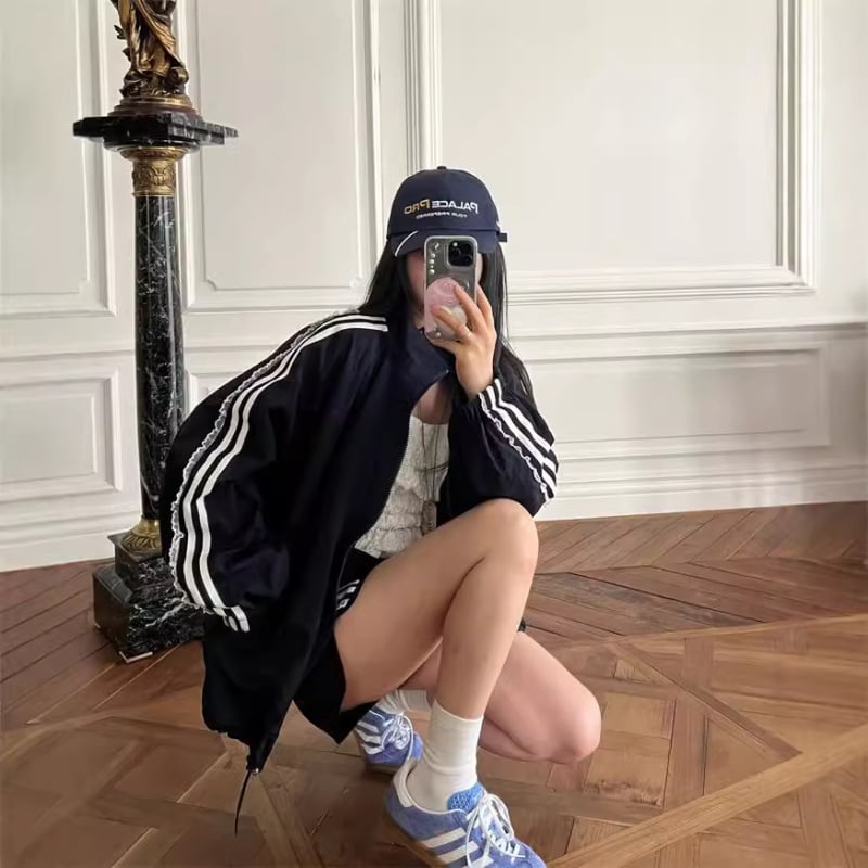 Яке с Chenille-спандекс тъкан, цип, поло яка, дълги реглан ръкави, свободна кройка