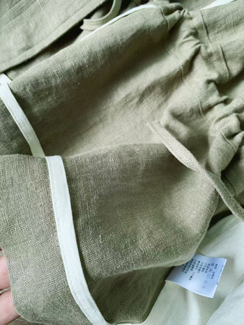 Ζακέτα workwear από κάνναβη, με μισό-υψωμένο γιακά, Raglan μανίκια, κρυφό κουμπί, μεσαίου μήκους