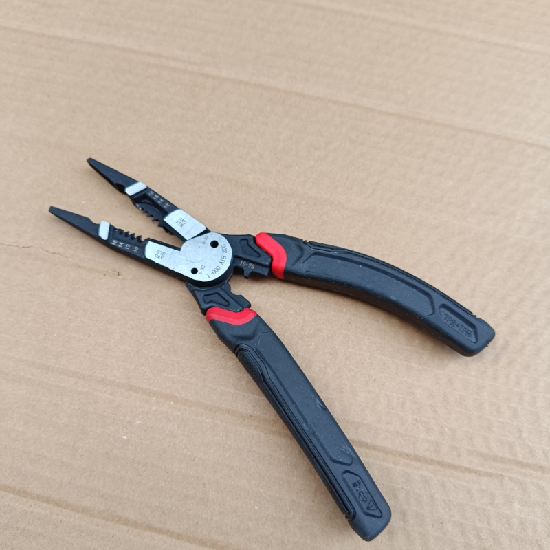 Többfunkciós villanyszerelő fogó vezetékek dezizolálására és crimpelésére, hegyes orrú, ipari minőségű, szétszerelésre szolgáló eszköz